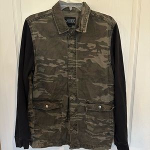 XXX Rude Camo Jacket with Fleece Sleeves. Size small